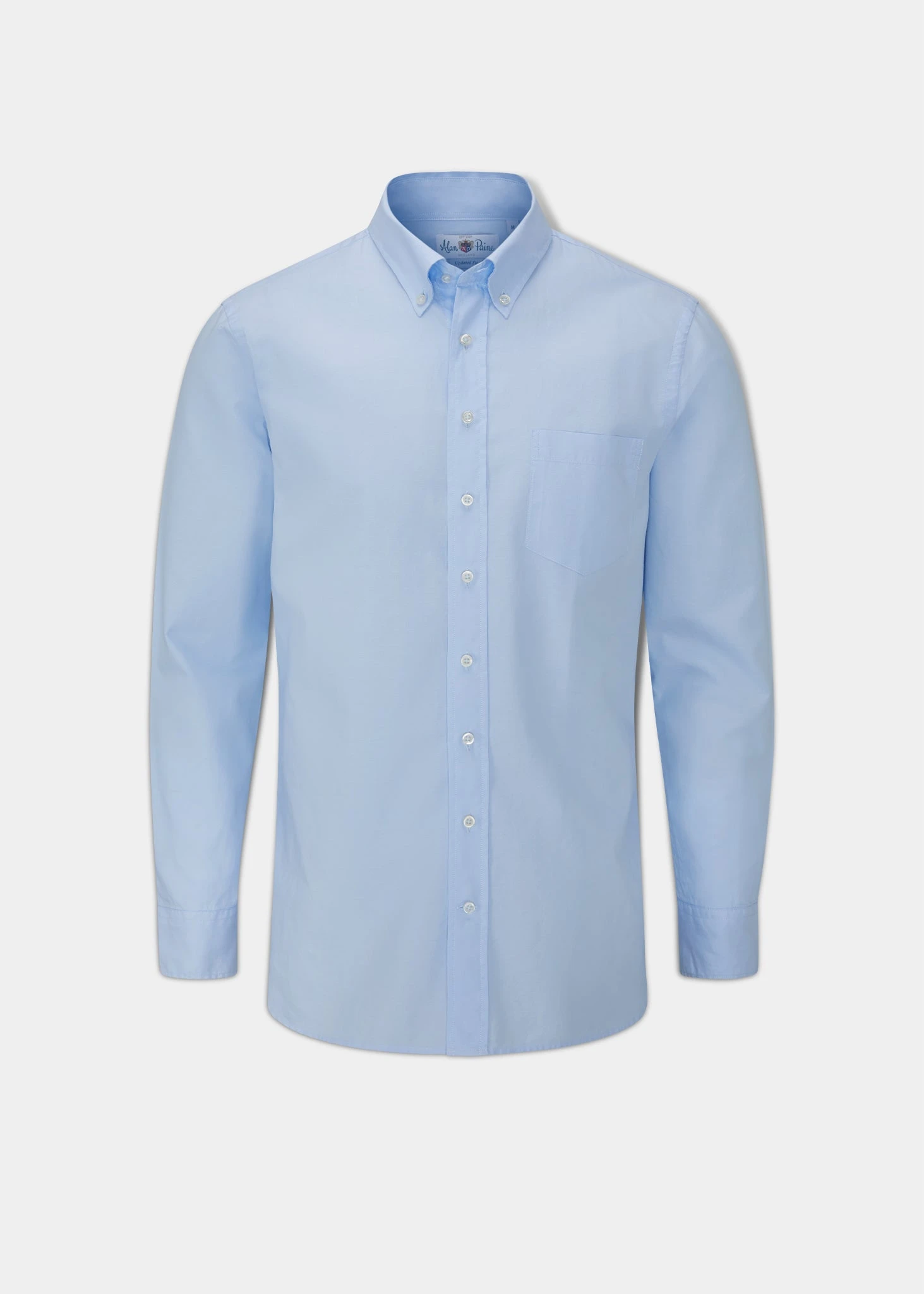 Men's Oxford Cotton Button Down Shirt In Sky Blue 3 Men's Oxford Cotton Button Down Shirt In Sky Blue
