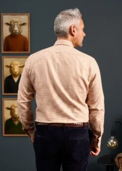 Men's Cotton Button Down Brown Small Check Shirt - Regular Fit 9 Men's Cotton Button Down Brown Small Check Shirt - Regular Fit -AlanPaine Shop Mens Cotton Button Down Shirt Small Brown Check 2