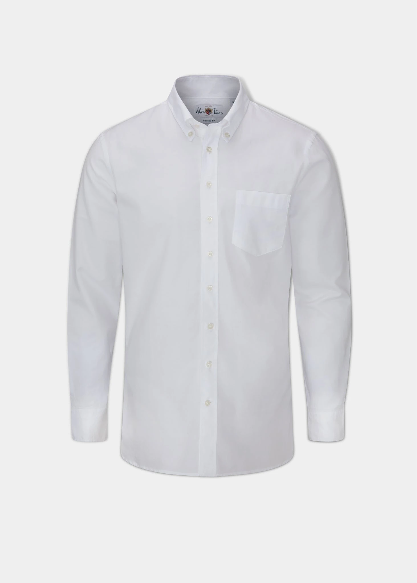 Men's Oxford Cotton Button Down Shirt In White 3 Men's Oxford Cotton Button Down Shirt In White