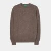 Men's Geelong Lambswool Crew Neck Jumper In Mahogany - Regular Fit -AlanPaine Shop Mens Geelong Lambswool Crew Neck Jumper Mahogany