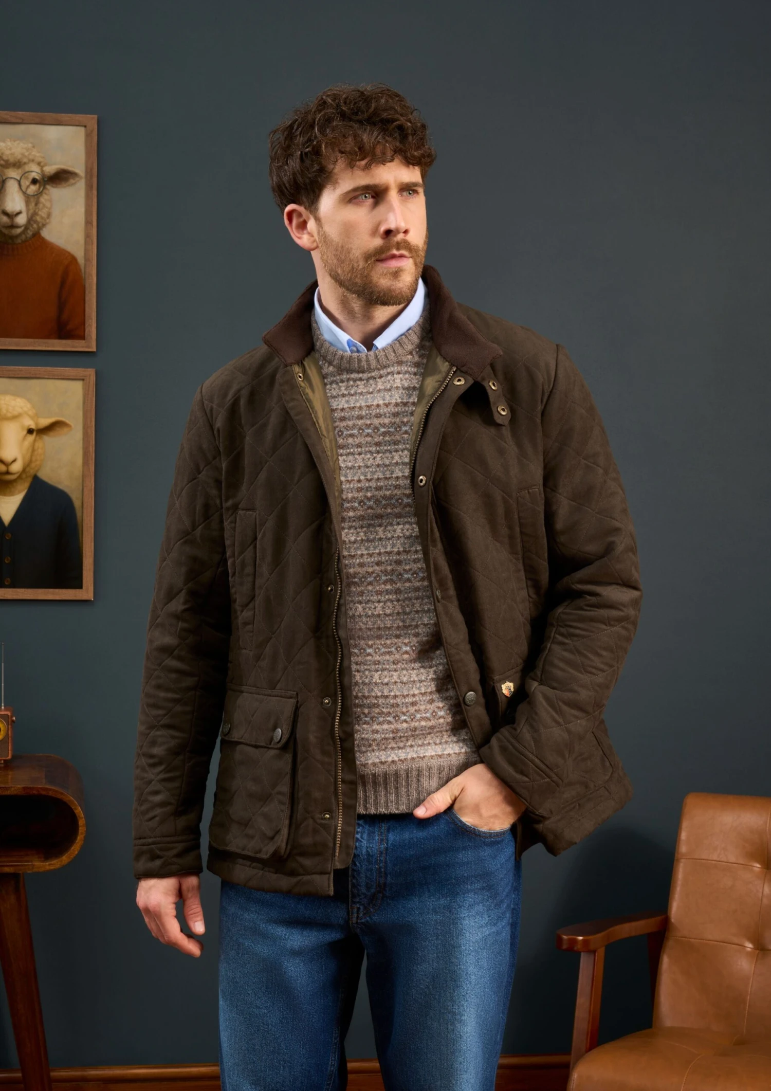 Felwell Children's Quilted Jacket In Olive - Regular Fit 4 Felwell Children's Quilted Jacket In Olive - Regular Fit - Image 2