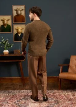 Kinnadie Supersoft Shetland Scots Pine Jumper - Regular Fit -AlanPaine Shop Mens Shetland Wool Jumper Brown 4 e9aced4a a089 4327 be44 b078bf24d102