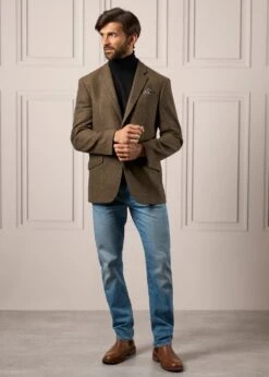 Surrey Tweed Lined Blazer In Hemlock - Regular Fit -AlanPaine Shop Mens Tweed Blazer Surrey Hemlock 2