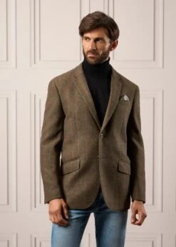 Surrey Tweed Lined Blazer In Hemlock - Regular Fit -AlanPaine Shop Mens Tweed Blazer Surrey Hemlock 3