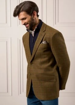 Surrey Tweed Lined Blazer In Moor - Regular Fit -AlanPaine Shop Mens Tweed Blazer Surry Moorland 2