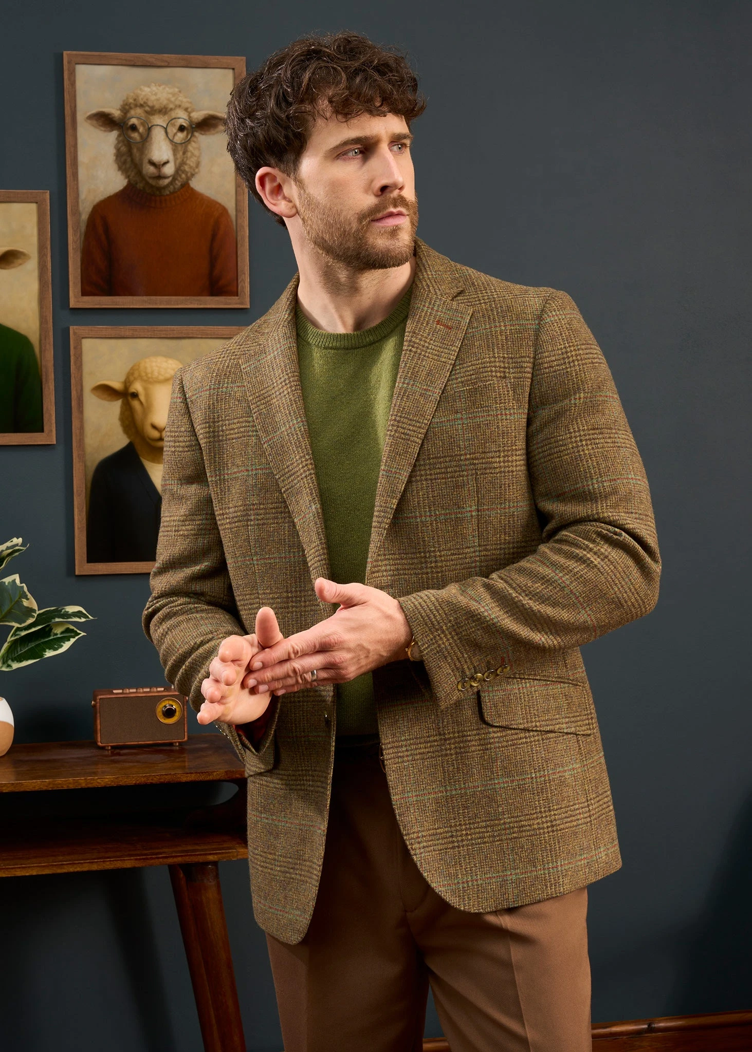 Surrey Tweed Lined Blazer In Marsh - Regular Fit 4 Surrey Tweed Lined Blazer In Marsh - Regular Fit - Image 2