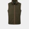 Aylsham Men's Fleece Gilet In Green Herringbone - Regular Fit -AlanPaine Shop Mens Fleece Gilet Aylsham Green Herringbone