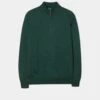 Barton Merino Wool 1/4 Zip Mock Jumper In Hunter - Regular Fit -AlanPaine Shop Merino Wool Half Zip Jumper Hunter