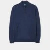 Barton Merino Wool 1/4 Zip Mock Jumper In Indigo - Regular Fit -AlanPaine Shop Merino Wool Half Zip Jumper Indigo