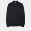 Barton Merino Wool 1/4 Zip Mock Jumper In Dark Navy - Regular Fit -AlanPaine Shop Merino Wool Half Zip Jumper Navy