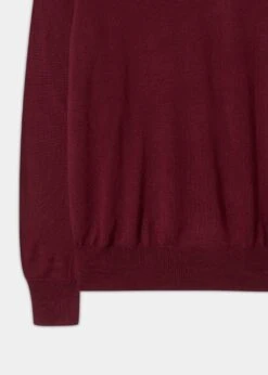 Radstone Men's Merino Wool Jumper In Bordeaux - Regular Fit -AlanPaine Shop Merino Wool Jumper Bordeaux 2