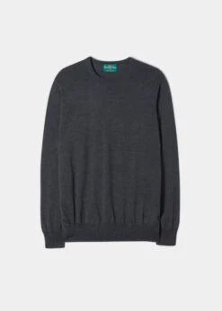 Radstone Men's Merino Wool Jumper In Charcoal - Regular Fit