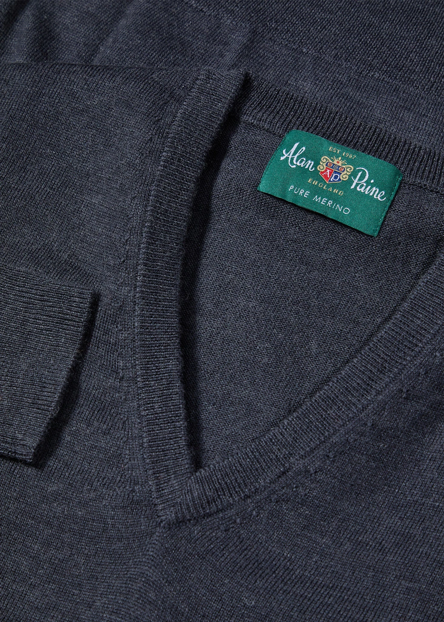 Millbreck Men's Merino Wool Jumper In Charcoal - Regular Fit 4 Millbreck Men's Merino Wool Jumper In Charcoal - Regular Fit - Image 2