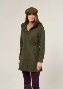 Milwood Women's Olive Jacket - Regular Fit -AlanPaine Shop Milwood Womens Waterproof Coat Olive 5