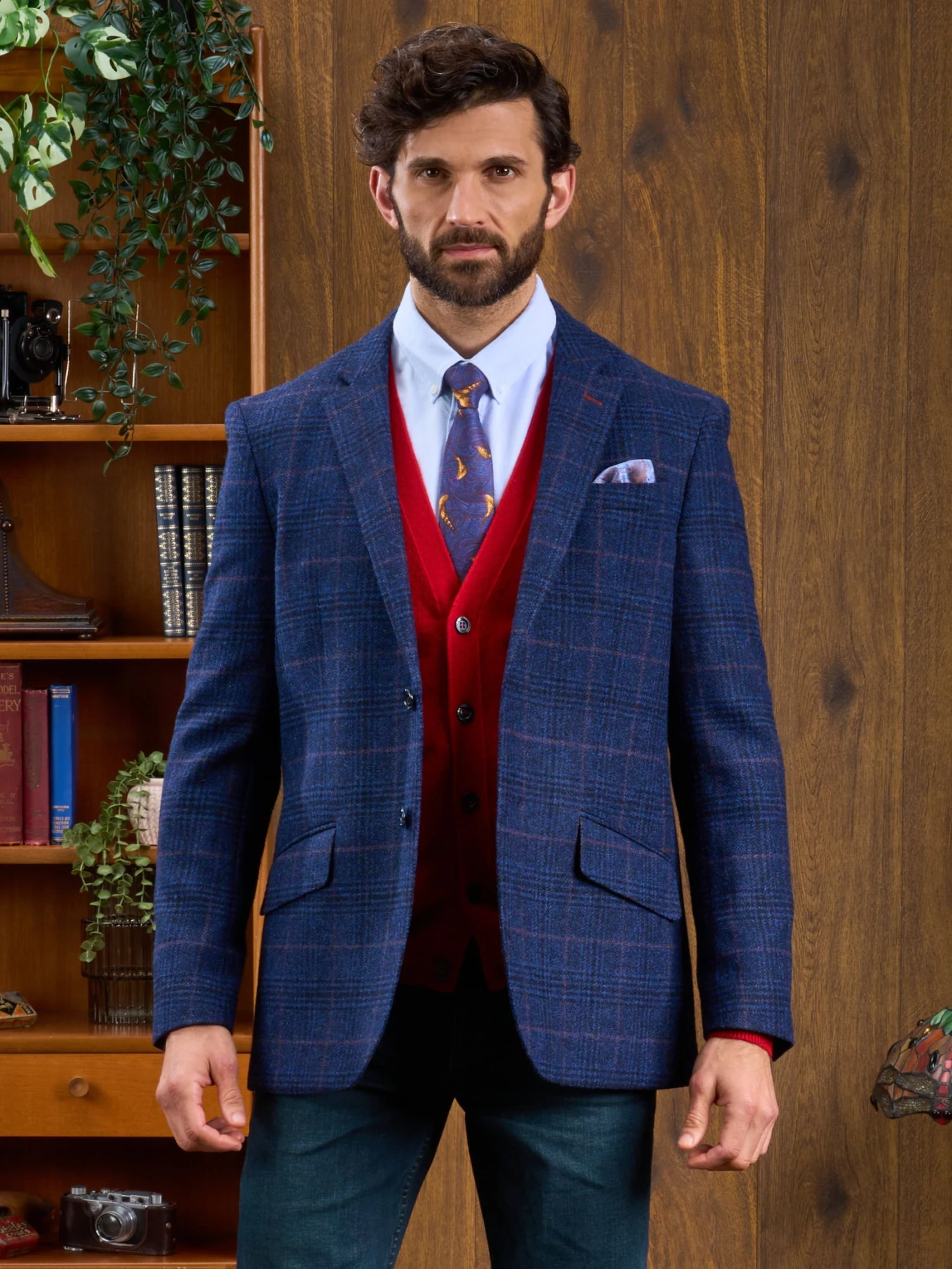 Surrey Tweed Lined Blazer In Navy Check - Regular Fit 5 Surrey Tweed Lined Blazer In Navy Check - Regular Fit - Image 3