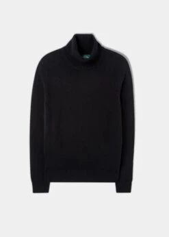 Petersham Men's Geelong Wool Roll Neck In Black