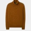 Petersham Men's Geelong Wool Roll Neck In Cumin