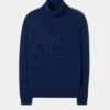 Petersham Men's Geelong Wool Roll Neck In Indigo