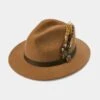 Richmond Ladies Felt Hat With Feather In Camel -AlanPaine Shop Richmond Felt Feather Hat in Camel