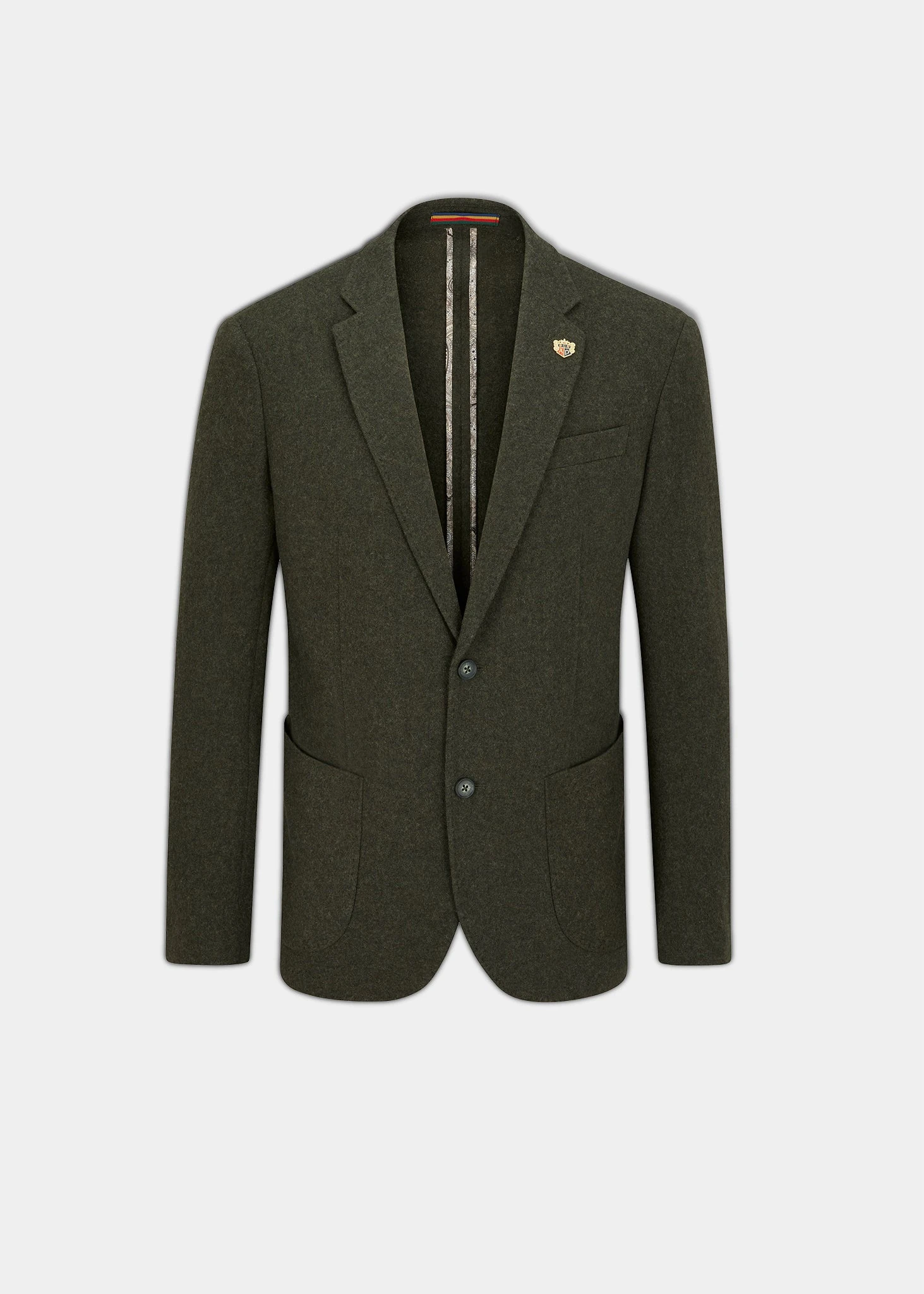 Richmond Men's Knitted Blazer In Olive 3 Richmond Men's Knitted Blazer In Olive