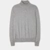 Linton Merino Wool Roll Neck Jumper In Light Grey Mix - Regular Fit