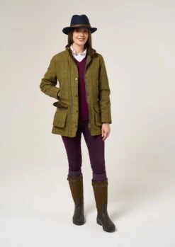 Rutland Ladies Tweed Waterproof Shooting Coat In Lichen 14 Rutland Ladies Tweed Waterproof Shooting Coat In Lichen -AlanPaine Shop Rutland Ladies Tweed Shooting Coat Lichen 2