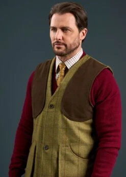 Rutland Men's Tweed Shooting Waistcoat In Lichen - Shooting Fit 9 Rutland Men's Tweed Shooting Waistcoat In Lichen - Shooting Fit -AlanPaine Shop Rutland Mens Tweed Shooting Waistcoat Lichen 3