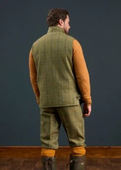 Rutland Men's Tweed Waistcoat In Dark Moss - Shooting Fit -AlanPaine Shop Rutland Mens Tweed Waistcoat Dark Moss 2