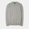 Saddington Cotton Merino Crew Neck Sweatshirt In Light Grey Mix -AlanPaine Shop SADDINGTON RAGLAN SLEEVE CREW NECK SWEATSHIRT LIGHT GREY MIX