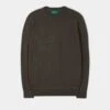 Saddington Cotton Merino Crew Neck Sweatshirt In Seaweed -AlanPaine Shop SADDINGTON RAGLAN SLEEVE CREW NECK SWEATSHIRT SEAWEED