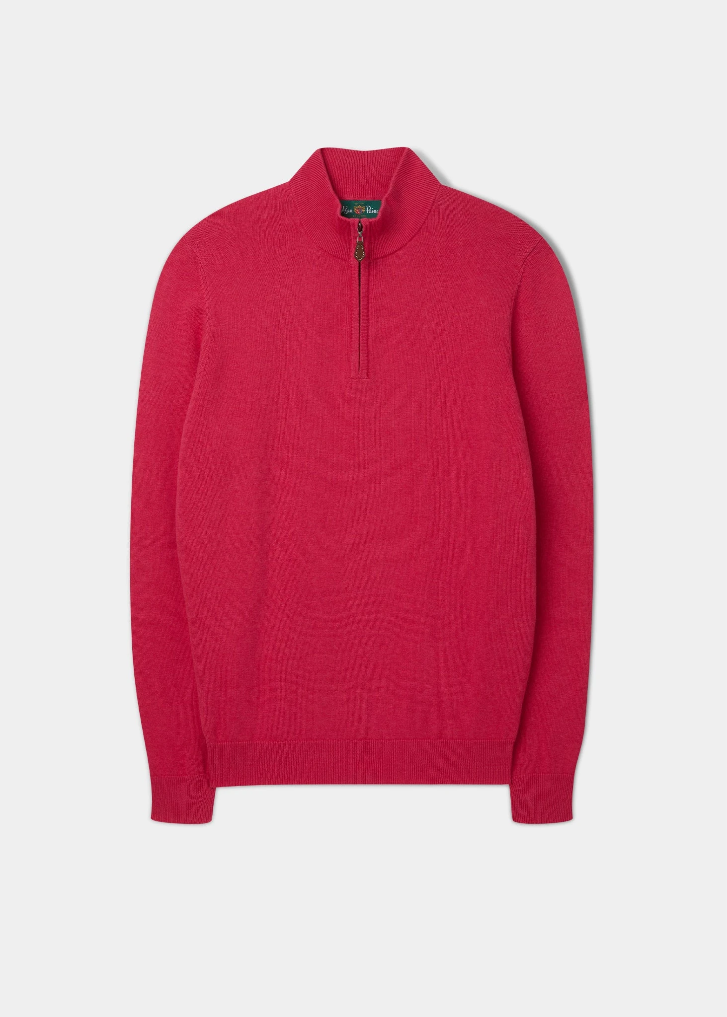 Selhurst Cotton Cashmere 1/4 Zip Jumper In Raspberry 3 Selhurst Cotton Cashmere 1/4 Zip Jumper In Raspberry