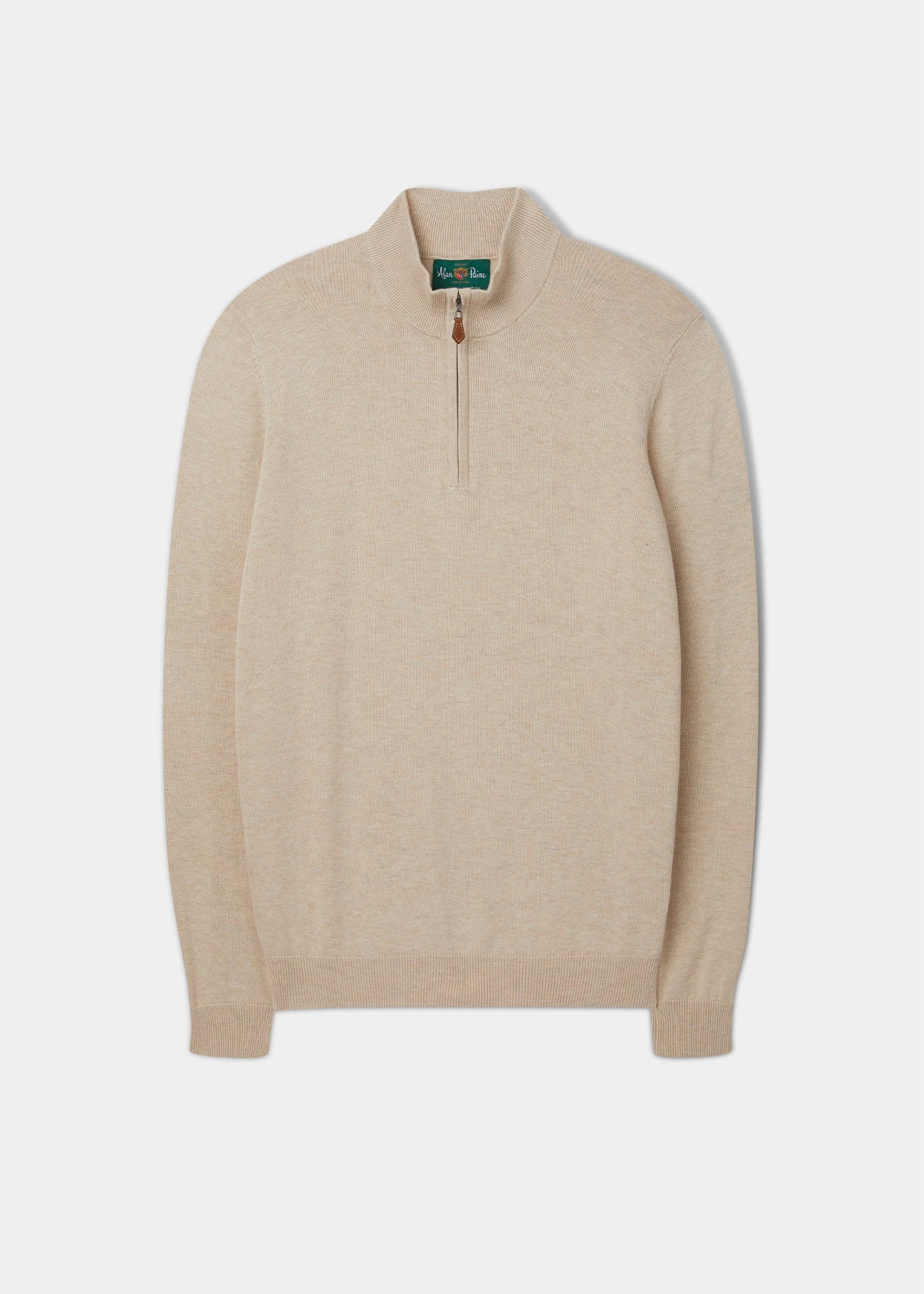 Selhurst Cotton Cashmere 1/4 Zip Jumper In Sand 3 Selhurst Cotton Cashmere 1/4 Zip Jumper In Sand