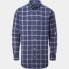 Ilkley Flannel Check Shirt In Blue - Shooting Fit -AlanPaine Shop Shooting Shirt Mens Ilkley Flannel Blue