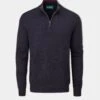 Streetly Men's 1/2 Zip Mock Neck Jumper In Navy - Classic Fit 1 Streetly Men's 1/2 Zip Mock Neck Jumper In Navy - Classic Fit -AlanPaine Shop Streetly Mens Quater Zip Jumper Navy 1