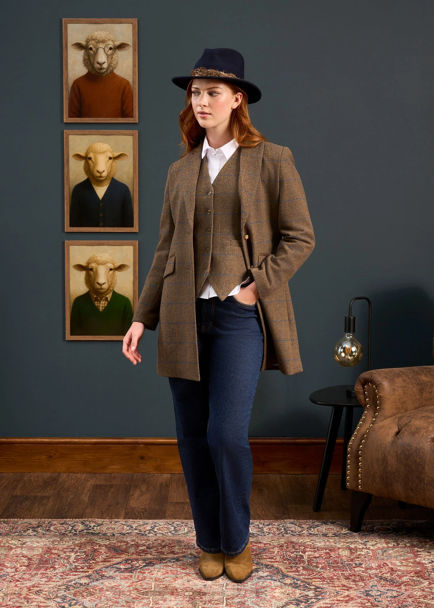 Surrey Ladies Mid-Thigh Tweed Coat In Seabrook - Regular Fit 7 Surrey Ladies Mid-Thigh Tweed Coat In Seabrook - Regular Fit - Image 5