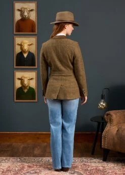 Surrey Ladies Tweed Blazer In Marsh - Regular Fit -AlanPaine Shop Surrey Ladies Tweed Blazer Marsh 7