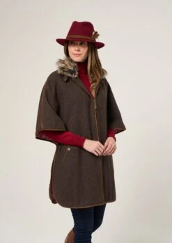 Surrey Ladies Tweed Cape In Bramble -AlanPaine Shop Surrey Ladies Tweed Cape Bramble 9