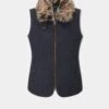Surrey Ladies Tweed Gilet In Blue