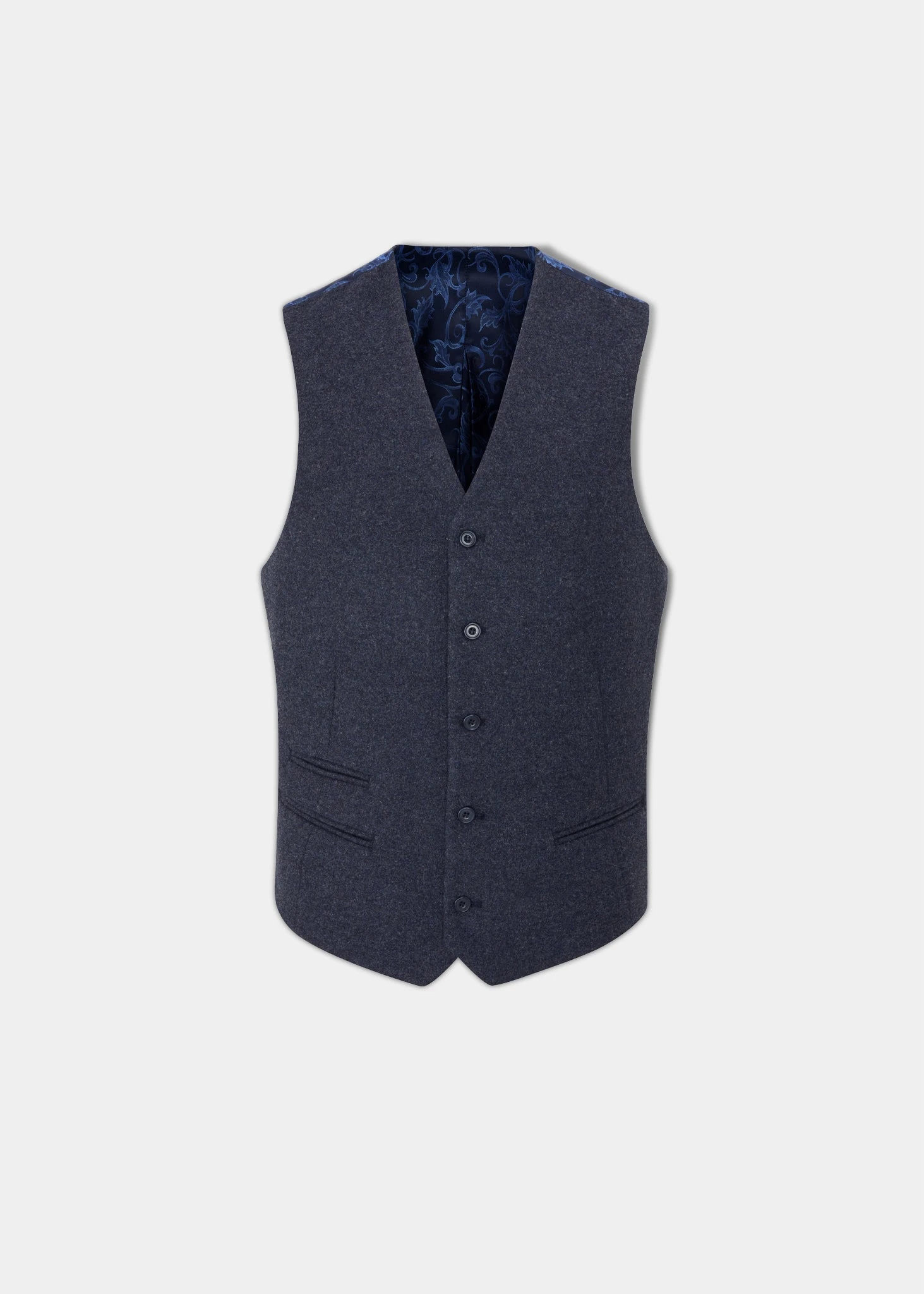 Surrey Men's Tweed Lined Country Waistcoat In Blue - Regular Fit 3 Surrey Men's Tweed Lined Country Waistcoat In Blue - Regular Fit