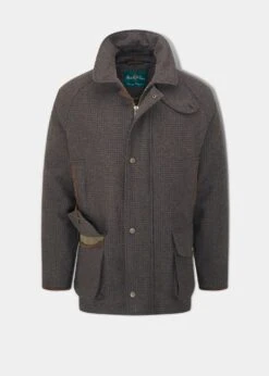 Surrey Waterproof Tweed Coat In Bramble - Shooting Fit -AlanPaine Shop Surrey Mens Waterproof Tweed Coat Bramble