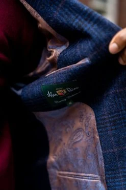 Surrey Tweed Lined Blazer In Navy Check - Regular Fit 15 Surrey Tweed Lined Blazer In Navy Check - Regular Fit -AlanPaine Shop Surrey Mens Tweed Blazer Blue Check 1
