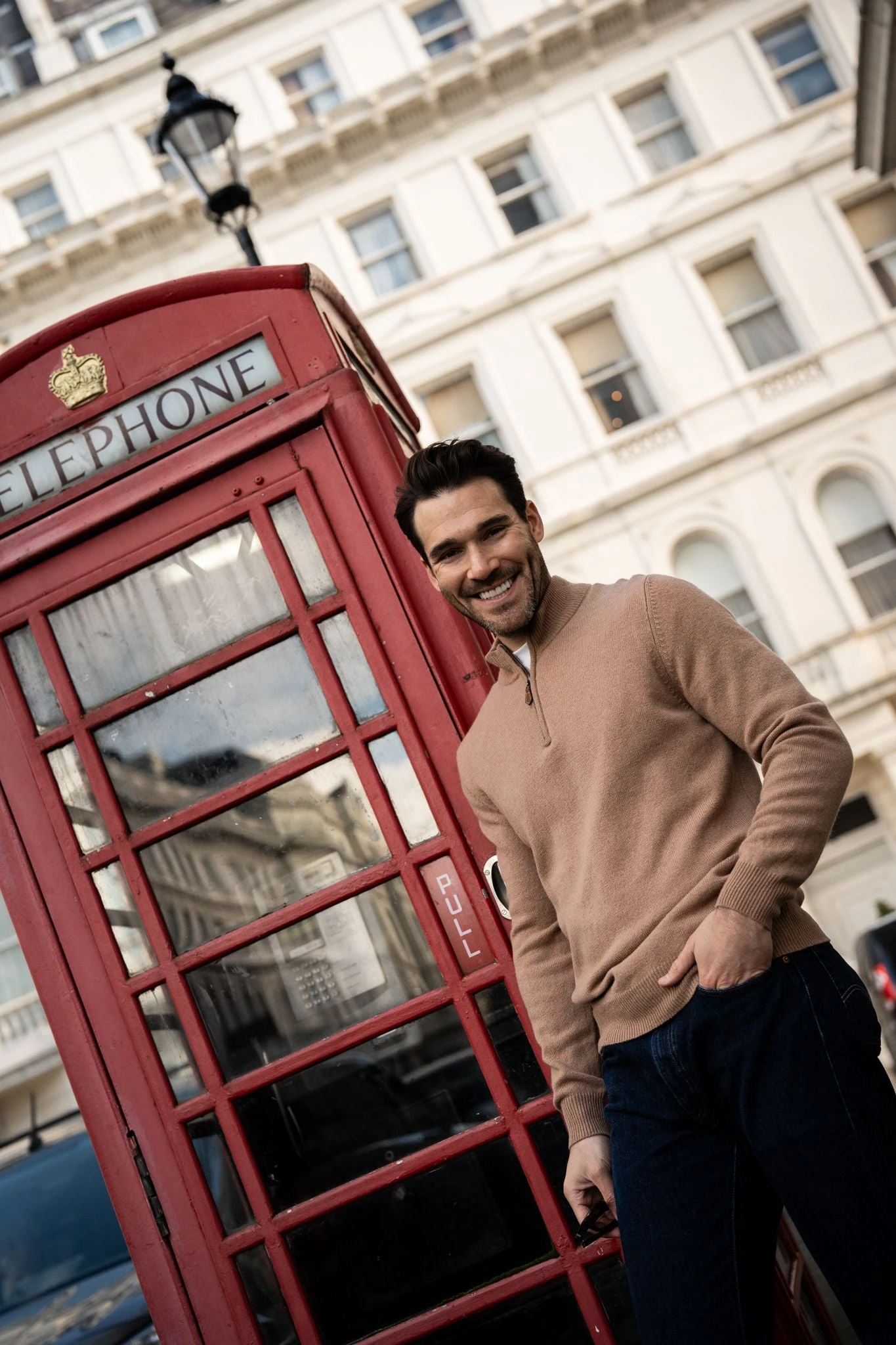 Sutherland Lambswool 1/4 Zip Jumper In Camel - Regular Fit 6 Sutherland Lambswool 1/4 Zip Jumper In Camel - Regular Fit - Image 4