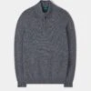 Sutherland Lambswool 1/4 Zip Jumper In Grey Mix - Regular Fit -AlanPaine Shop Sutherland Mens Lambswool Quater Zip Jumper Grey Mix