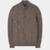 Sutherland Lambswool 1/4 Zip Jumper In Vole - Regular Fit -AlanPaine Shop Sutherland Mens Lambswool Quater Zip Jumper Vole