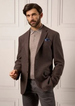 Surrey Tweed Lined Blazer In Bramble - Regular Fit 12 Surrey Tweed Lined Blazer In Bramble - Regular Fit -AlanPaine Shop Tweed Blazer Mens Surrey Bramble 4