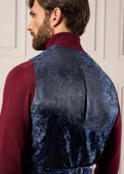 Surrey Men's Tweed Lined Country Waistcoat In Blue - Regular Fit 11 Surrey Men's Tweed Lined Country Waistcoat In Blue - Regular Fit -AlanPaine Shop Tweed Waistcoat Mens Surrey Blue 5