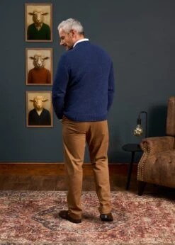 Kinnadie Supersoft Shetland Indigo Jumper - Regular Fit -AlanPaine Shop alan paine knitwear aw25 107
