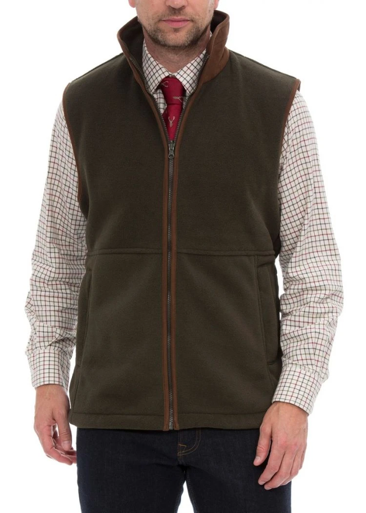 Aylsham Men's Fleece Gilet In Green - Regular Fit 5 Aylsham Men's Fleece Gilet In Green - Regular Fit - Image 3