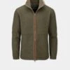 Aylsham Men's Fleece Jacket In Green Herringbone - Regular Fit -AlanPaine Shop ap aylsham mens jacket green herringbone