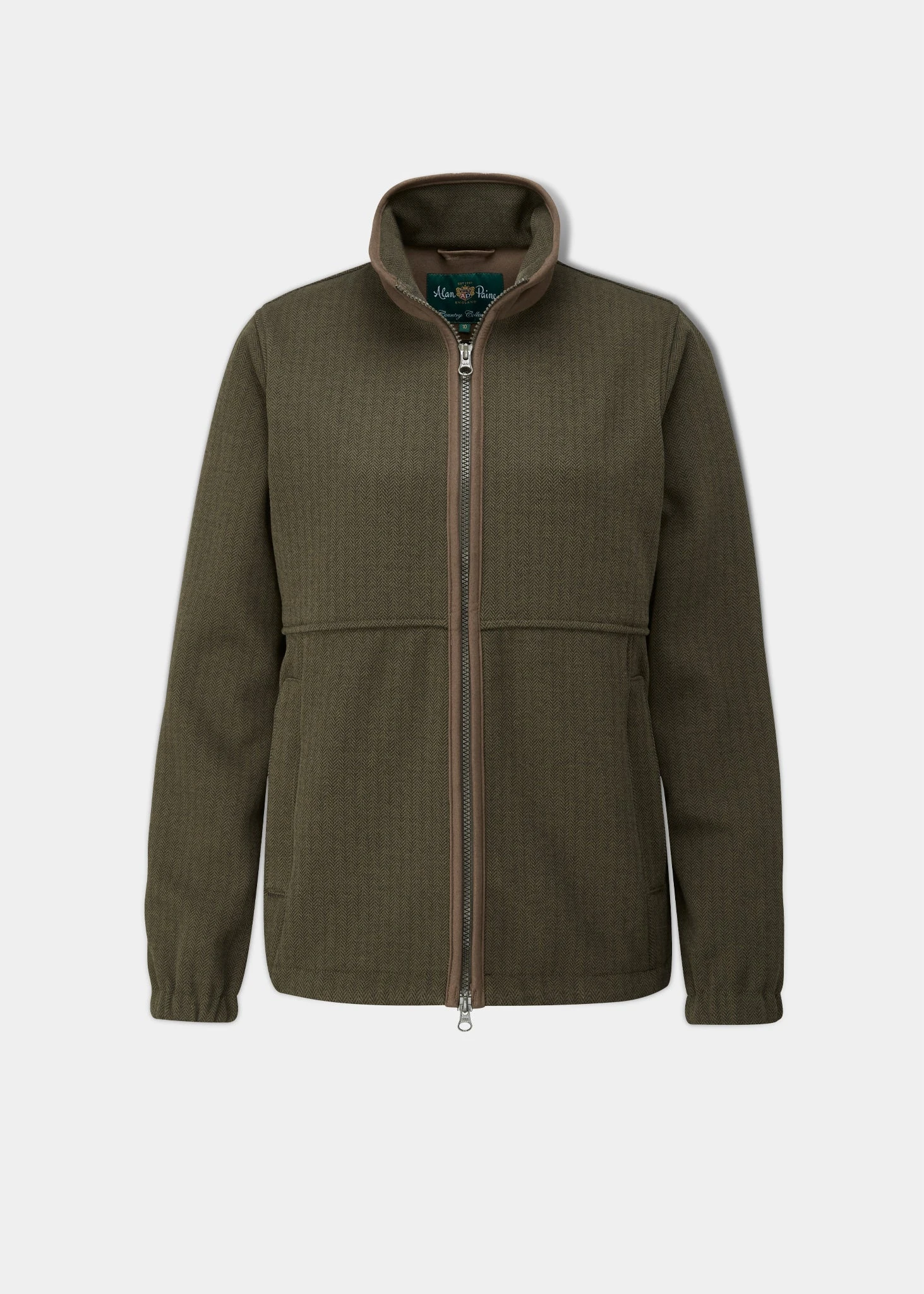Aylsham Ladies Fleece Jacket In Green Herringbone - Regular Fit 3 Aylsham Ladies Fleece Jacket In Green Herringbone - Regular Fit